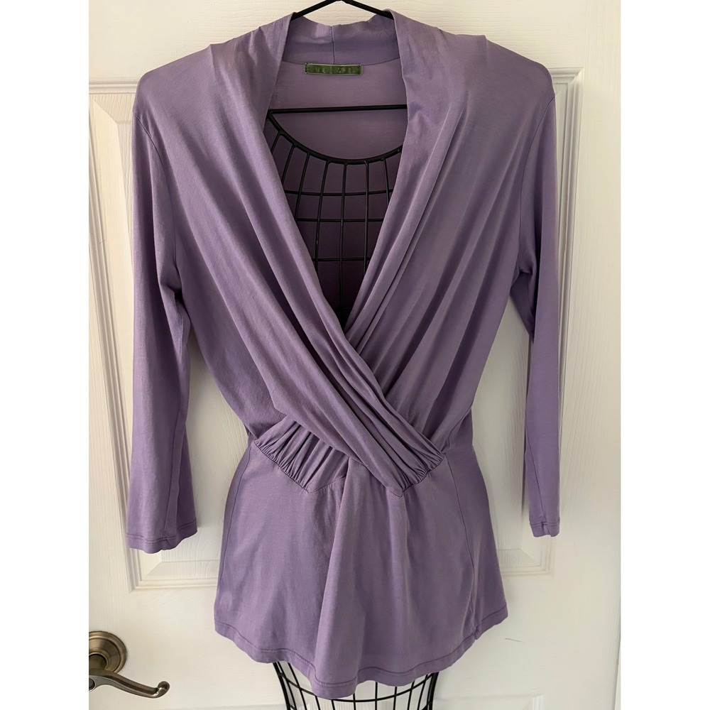 Velvet Graham Spencer Lavender Wrap Long Sleeve Romper Women's Factory Flaw Sz M